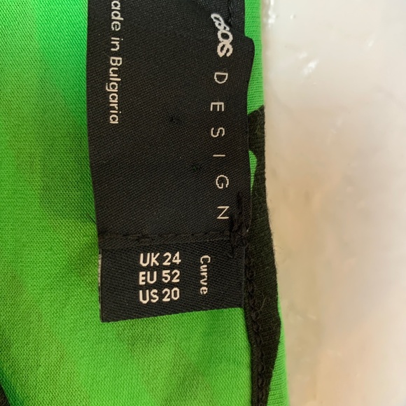 Asos Curve Green Zebra Maxi Dress Size 20 Long Sleeve Vivid - Picture 3 of 10